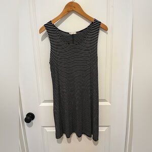 Black and White Striped Sleeveless Dress
